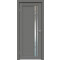 Дверь межкомнатная Concept-608 ПВХ Медиум грей, без декора, остекленная, зеркало, без кромки, царговая