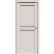 Дверь межкомнатная Concept-601 ПВХ, Лайт грей, остекленная, лакобель чёрный, царговая