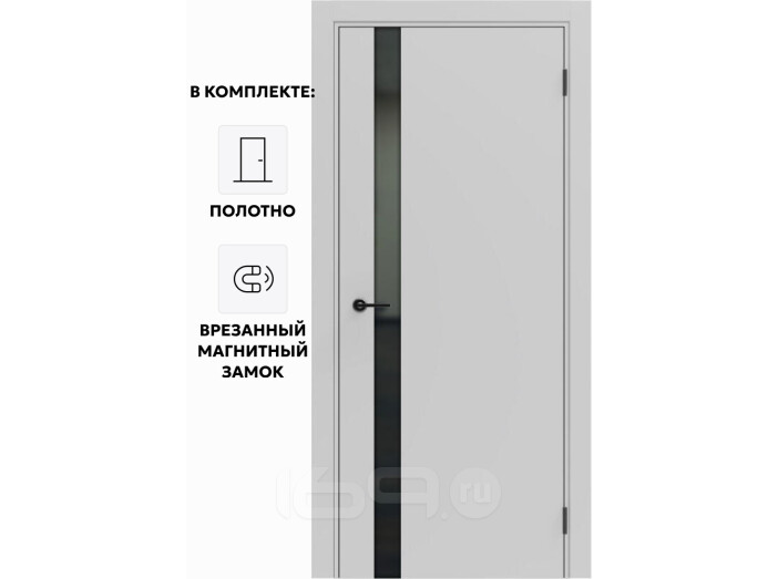 Дверь межкомнатная Порта ПТА-51 B ПЭТ, Shellac Grey, глухая, каркасно-щитовая