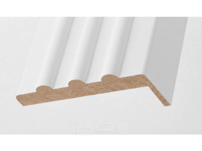 Наличник Т "ПВХ" (3 полоски) 10*80*2440 мм, Стипл белый