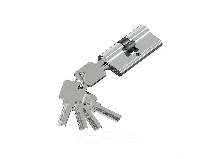Цилиндр ключ/ключ Bravo KZZ-6.3S 56(28/28) Chrome (алюм., 3 ключа)