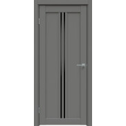 Дверь межкомнатная Concept-603 ПВХ Медиум грей, без декора, остекленная, лакобель чёрный, без кромки, царговая
