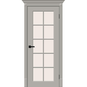 Дверь межкомнатная Скинни-11.1 Эмаль Greyny, без декора, остекленная, magic fog, скиновая