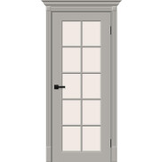Дверь межкомнатная Скинни-11.1 Эмаль Greyny, без декора, остекленная, magic fog, скиновая