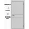 Дверь межкомнатная Порта-52 4AB ПЭТ, Shellac Grey в комплекте с врезанной черной магнитной защелкой, глухая, кромка алюминиевая черная матовая, каркасно-щитовая