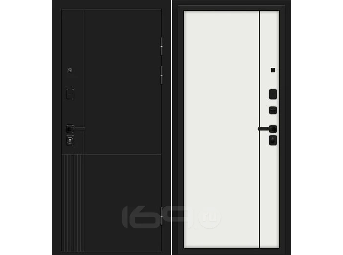 Дверь входная Optim Z-2 Нео Муар черный/Белый, 2 замка, с ночной задвижкой