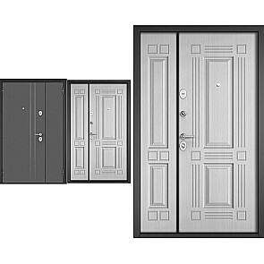 Дверь входная Мега Масс MP D-5/X-104 Антрацит букле/Белый ларче, 2 замка, с ночной задвижкой