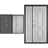 Дверь входная Мега Масс MP D-5/X-104 Антрацит букле/Белый ларче, 2 замка, с ночной задвижкой