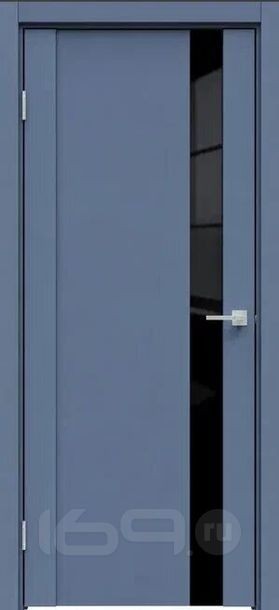 Дверь межкомнатная Бизнес класс-655 ПВХ Стипл матовый синий, глухая, без стекла, без кромки, царговая