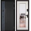 Дверь входная Сити Интегра Ай Кью ПП 401БГ/140 Черный матовый/Бетон графит/Эмаль белоснежная, 1 замок, с ночной задвижкой