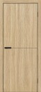 Дверь межкомнатная Браво-0.21.А ПЭТ Real Oak, black silk, глухая, без стекла, кромка алюминиевая черная матовая, каркасно-щитовая