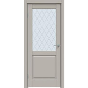 Дверь межкомнатная Бизнес класс-629 ПВХ Шелл грей, без декора, остекленная, ромб, без кромки, царговая