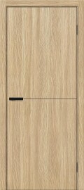 Дверь межкомнатная Браво-0.21.А ПЭТ Real Oak, black silk, глухая, без стекла, кромка алюминиевая черная матовая, каркасно-щитовая