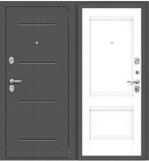 Дверь входная Porta R-2 104/K42 Антик серебро/Snow Veralinga, 2 замка, с ночной задвижкой