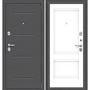 Дверь входная Porta R-2 104/K42 Антик серебро/Snow Veralinga, 2 замка, с ночной задвижкой