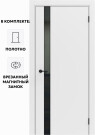 Дверь межкомнатная Порта ПТА-51 B ПЭТ, Shellac White в комплекте с врезанной черной магнитной защелкой, глухая, каркасно-щитовая