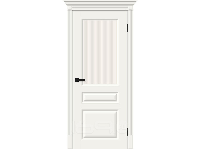 Дверь межкомнатная Скинни-15.1 Эмаль Whitey, остекленная, рифлёное стекло magic moru, без кромки, скиновая