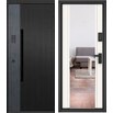 Дверь входная Сити Интегра Ай Кью ПП 401БГ/164 Чёрный матовый/Белый софт, с зеркалом, 1 замок, с ночной задвижкой