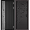 Дверь входная Сити Интегра Ай Кью ПП 401БС/184 Черный матовый/Бетон серый/Графит софт, 1 замок, с ночной задвижкой