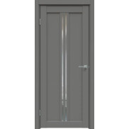 Дверь межкомнатная Concept-603 ПВХ Медиум грей, без декора, остекленная, зеркало, без кромки, царговая