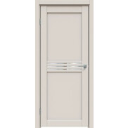 Дверь межкомнатная Concept-601 ПВХ Лайт грей, без декора, остекленная, зеркало, царговая