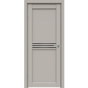 Дверь межкомнатная Concept-601 ПВХ Шелл грей, без декора, остекленная, лакобель чёрный, царговая