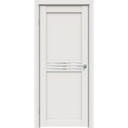 Дверь межкомнатная Concept-601 ПВХ, Белоснежно матовый, остекленная, зеркало, царговая