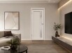Дверь межкомнатная Concept-604 ПВХ Лайт грей, без декора, остекленная, зеркало, без кромки, царговая
