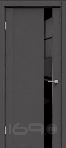 Дверь межкомнатная Бизнес класс-655 ПВХ Стипл темно-серый, глухая, без стекла, без кромки, царговая