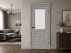 Дверь межкомнатная Скинни-15.1 Эмаль Greyny, остекленная, рифлёное стекло magic moru, без кромки, скиновая