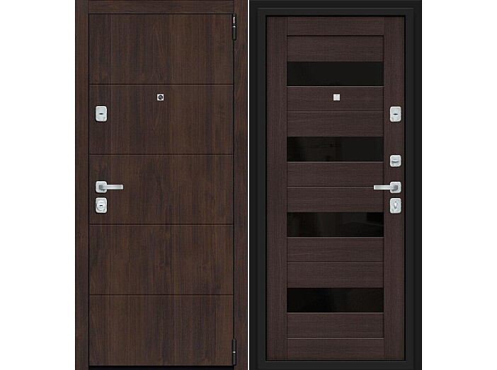 Дверь входная Porta M-3 4.П23\4 Almon 28/Wenge Veralinga/Black Star, 2 замка, с ночной задвижкой