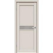 Дверь межкомнатная Concept-601 ПВХ Лайт грей, без декора, остекленная, лакобель чёрный, царговая