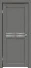 Дверь межкомнатная Concept-601 ПВХ Медиум грей, без декора, остекленная, зеркало, царговая