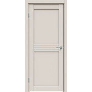 Дверь межкомнатная Concept-601 ПВХ Лайт грей, без декора, остекленная, сатинат белый, царговая