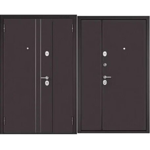 Дверь входная Мега Масс ММ R-5/Стил Шоколад букле/Шоколад букле, 2 замка, с ночной задвижкой