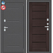 Дверь входная Porta T2 104/П22 с терморазрывом Антик Серебро/Wenge Veralinga, 2 замка, с ночной задвижкой