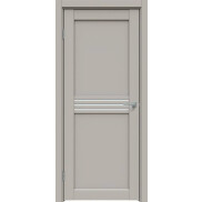 Дверь межкомнатная Concept-601 ПВХ Шелл грей, без декора, остекленная, сатинат белый, царговая