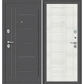 Дверь входная Porta S-2P 109/П29 Антик серебро/Bianco Veralinga, 2 замка, с ночной задвижкой