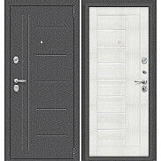 Дверь входная Porta S-2P 109/П29 Антик серебро/Bianco Veralinga, 2 замка, с ночной задвижкой
