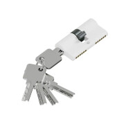 Цилиндр ключ/ключ Bravo KZZ-6.3S 56(28/28) Swhite (алюм., 3 ключа)