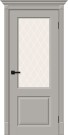 Дверь межкомнатная Скинни-13 Эмаль, Greyny, остекленная, white сrystal, скиновая