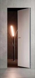 Дверь скрытого монтажа Invisible-700 U, грунт (под окраску), правое открывание, Грунт, кромка алюминиевая матовый хром, каркасно-щитовая