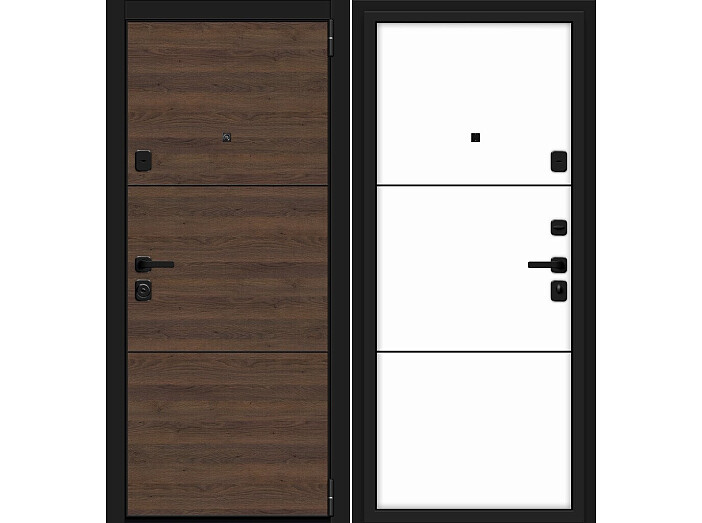 Дверь входная Porta M-3P П50/50 (AB-4) Tobacco Greatwood/Silky Way, 2 замка, с ночной задвижкой