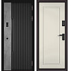 Дверь входная Сити Интегра Ай Кью ПП 401БС/1 CSmart Черный матовый/Бетон серый/Эмаль молоко, 1 замок, с ночной задвижкой