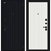 Дверь входная Граффити-32/32 Total Black/Super White, 2 замка, с ночной задвижкой