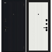 Дверь входная Граффити-32/32 Total Black/Super White, 2 замка, с ночной задвижкой