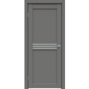 Дверь межкомнатная Concept-601 ПВХ Медиум грей, без декора, остекленная, сатинат белый, царговая