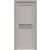 Дверь межкомнатная Concept-601 ПВХ Шелл грей, без декора, остекленная, лакобель чёрный, царговая