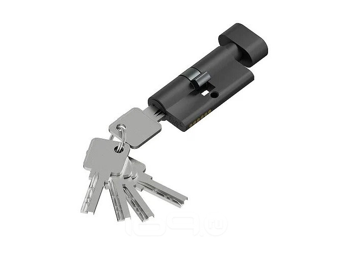 Цилиндр ключ/фиксатор Bravo FZZ-6.3S 56(28/28) SBlack (алюм., 3 ключа)