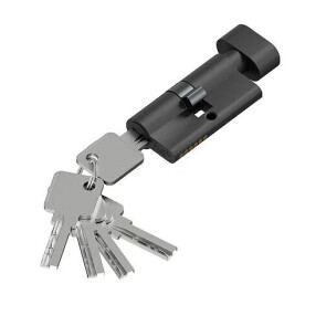 Цилиндр ключ/фиксатор Bravo FZZ-6.3S 56(28/28) SBlack (алюм., 3 ключа)